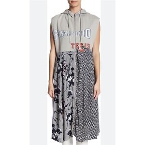 Free People Floral Dress Me Up Hooded Dress Women's Gray Size Small